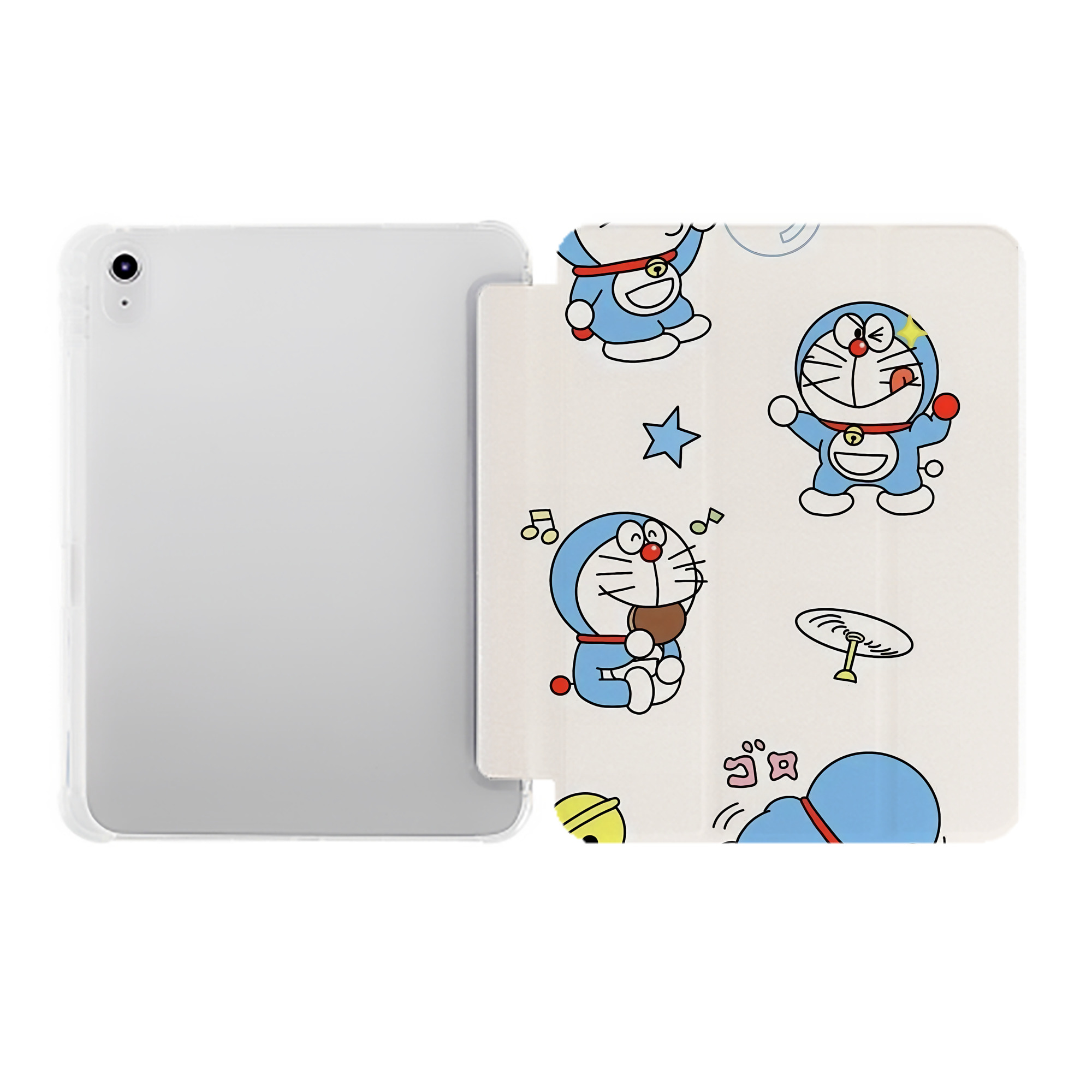 （画像用） ドラえもん Doraemon IPad ケース ペン収納付き 三つ折りスタンド PUレザー×シリコン 対応機種9.5/10.5/10.9インチ